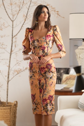 Gonna midi - Arancione