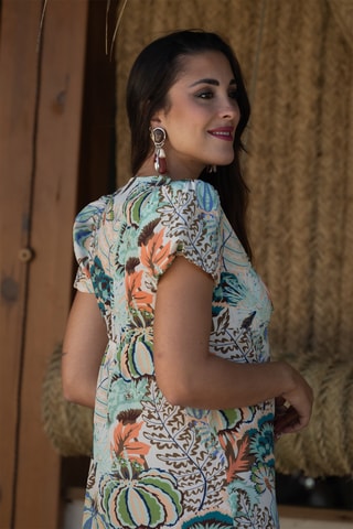 Abito lungo in seta - Ecrù