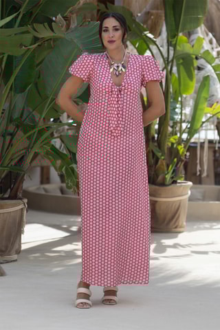 Abito lungo in seta - Rosa