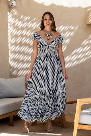 Abito midi in seta - Bianco