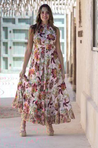 Abito lungo in seta - Bianco