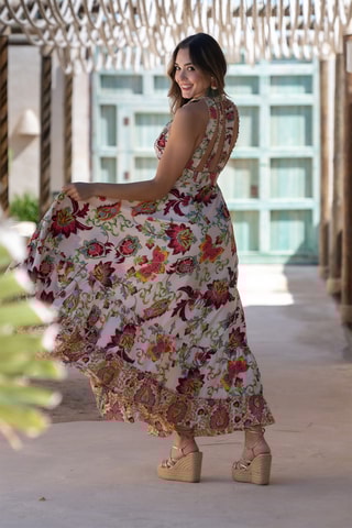 Abito lungo in seta - Bianco