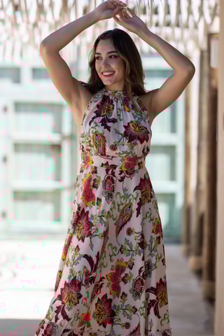 Abito lungo in seta - Bianco