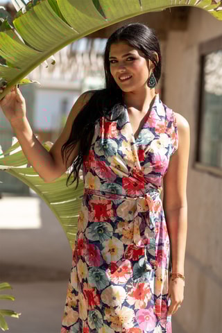 Abito a portafoglio in seta - Multicolore