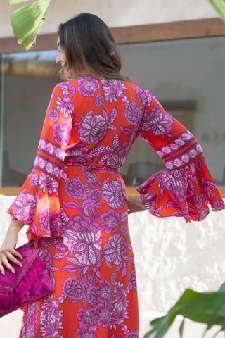 Abito scaldacuore in seta - Rosso