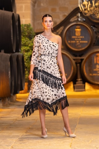 Gonna midi asimmetrica - Beige