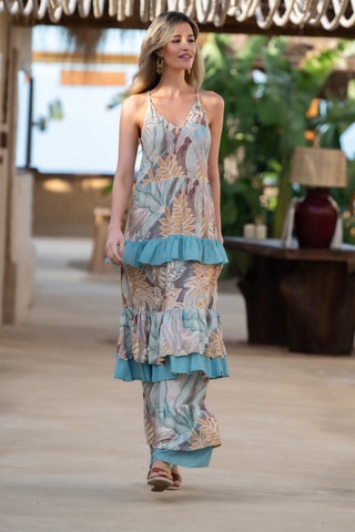 Abito lungo senza maniche - Blu