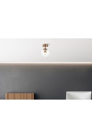 Plafondlamp - Goudkleurig en Transparant - 15 W