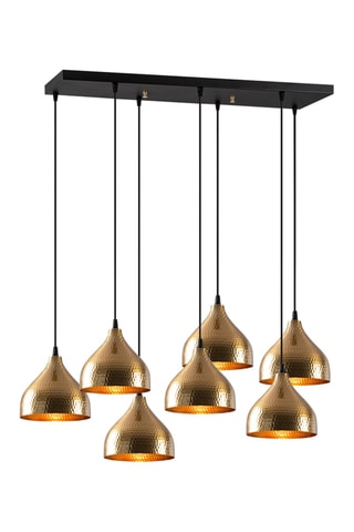 Hanglamp Tattoo - Zwart en Roségoudkleurig - 7 x 40 W