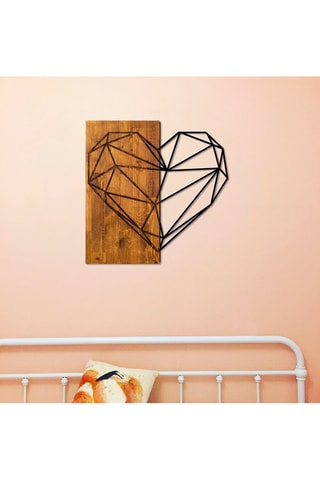 Wanddecoratie Heart - Naturel en Zwart