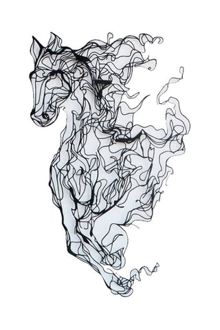 Décoration murale Horse -  99 x 62 cm - Noir