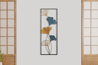 Wanddecoratie 32 x 5 x 90 cm - Blauw en Goudkleurig