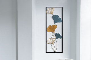 Wanddecoratie 32 x 5 x 90 cm - Blauw en Goudkleurig