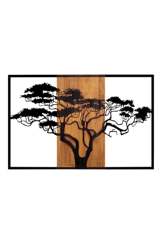 Wanddecoratie Acacacia - 90 x 58 cm - Naturel en Zwart