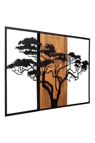 Wanddecoratie Acacacia - 90 x 58 cm - Naturel en Zwart