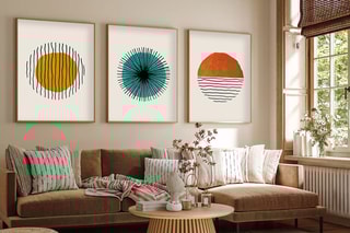 3 Massief Houten Wanddecoraties - 35 x 50 cm