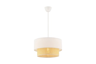Lampadario Echo Hazeran - Bianco ed effetto vimini - 60 W