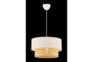 Lampadario Echo Hazeran - Bianco ed effetto vimini - 60 W