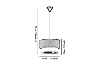 Lampadario Echo Hazeran - Bianco ed effetto vimini - 60 W