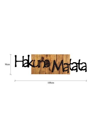 Wanddecoratie - 108 x 30 cm - Naturel en Zwart