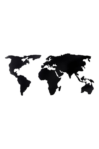 Décoration murale World Map Silhouette XL - 85 x 170 cm - Noir