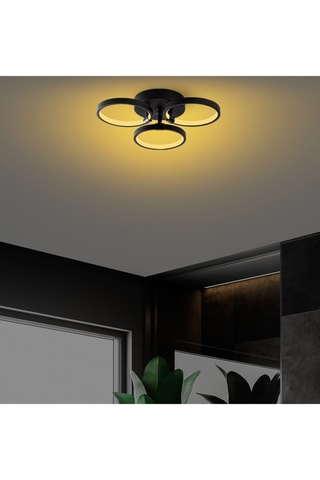 Ledplafondlamp Halka - Zwart - 18 W