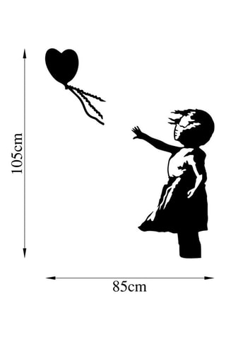 Wanddecoratie Banksy Zwart - 85 x 105 cm - Reproductie