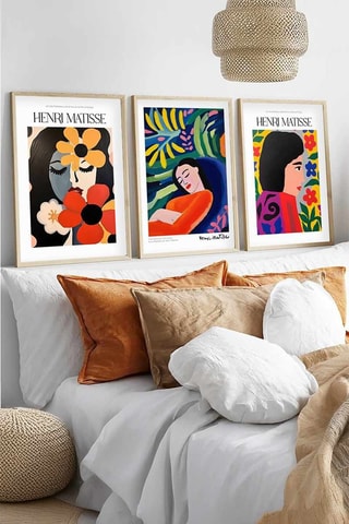 3 tableaux en bois massif Henri Matisse - 50 x 35 cm 