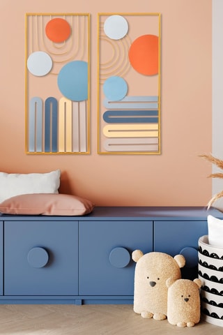 2 Wanddecoraties - Geel en Blauw