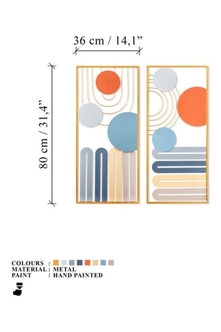 2 Wanddecoraties - Geel en Blauw