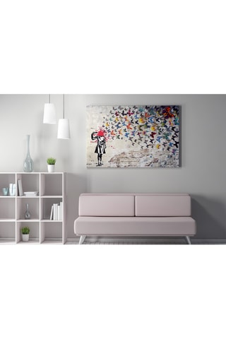 Wanddecoratie "Butterfly Girl" Banksy - 50 x 70 cm