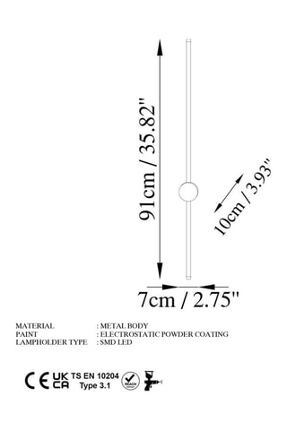Wandlamp - Zwart - 13 W
