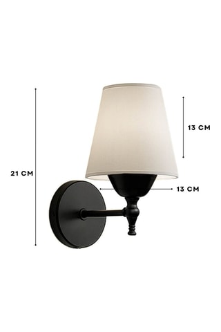 Wandlamp - Ecru en Zwart - 40 W