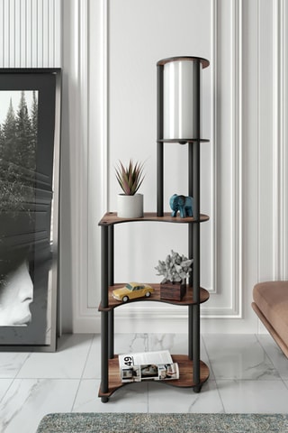 Staanlamp - Walnoothoutimitatie 40 W