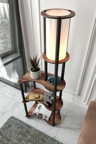 Staanlamp - Walnoothoutimitatie 40 W