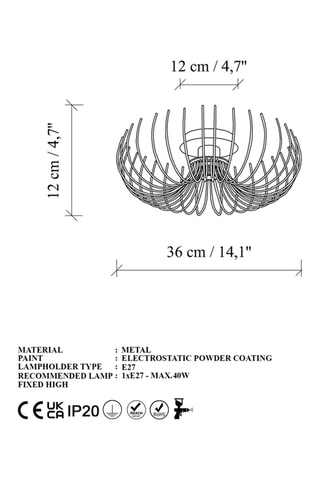 Plafondlamp Karsortel - Goudkleurig - 40 W