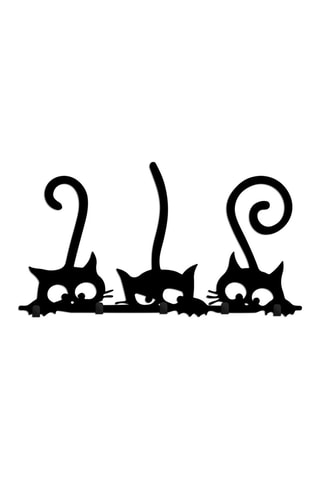 Wandkapstok Hidden Cats Zwart