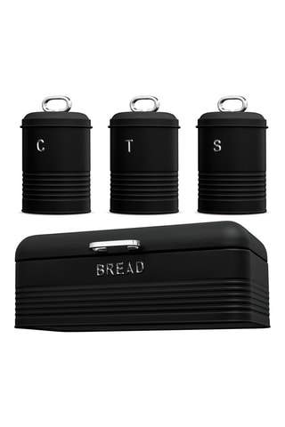 Scatola da pane e 3 contenitori salvafreschezza Matte Black 