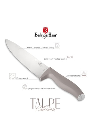 Blocco 5 pezzi in acciaio inossidabile e acacia Taupe Collection 