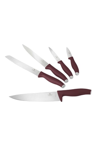 6 coltelli in acciaio inox con tagliere in bambù Leonardo Collection