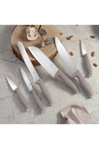 Blocco 5 pezzi in acciaio inossidabile e bambù Taupe Collection