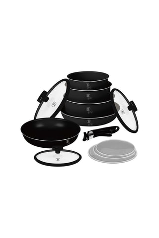 Batteria di pentole rivestimento in titanio Matt Black Collection - 12 pezzi