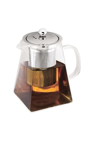 Teiera quadrata in vetro borosilicato Black Silver Collection - 750 ml