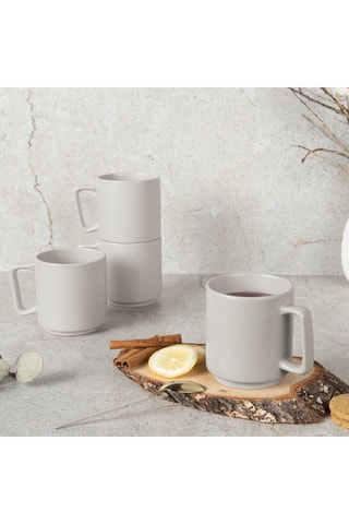 4 mug in grès Sahara - 30 cl