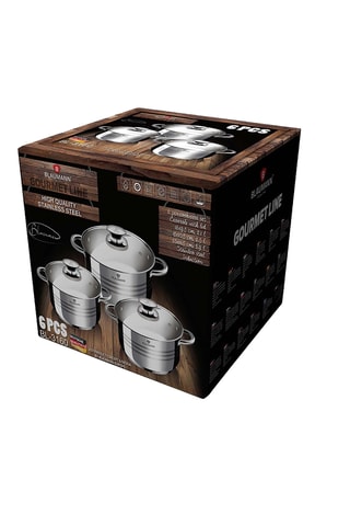 3 casseruole con coperchi in acciaio inossidabile Blaumann - 16/18/20 cm - 1,9/2,6/3,6 l