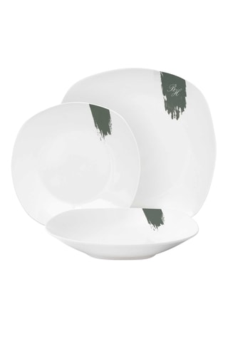 Servizio di piatti in porcellana Matte Green - 18 pezzi