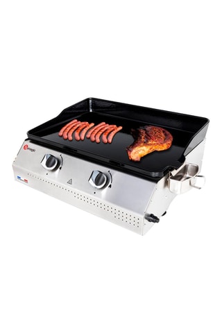 Plancha op Gas Vera 200 2 Branders - 5,3 kW - Zilverkleurig