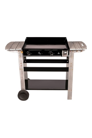 Plancha au gaz Ascain 2 brûleurs - 6 kW - Noir et naturel