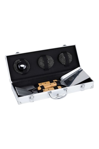 6 Roestvrijstalen en Bamboe Keukenaccessoires