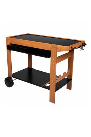 Desserte à roulettes en bois - 130 x 61,5 x 80,5 cm